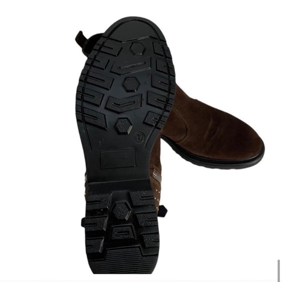 Barbara Barbieri brown suede slipon studded Chelsea ankle low heel boots size 37 - Picture 9 of 14